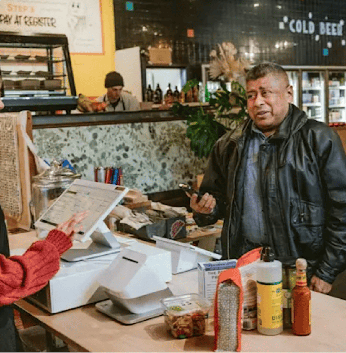 Retail team collaborating