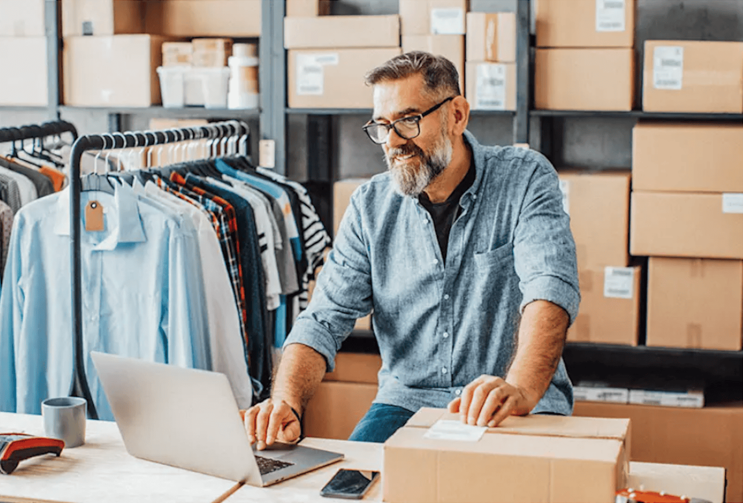 Retail team collaborating