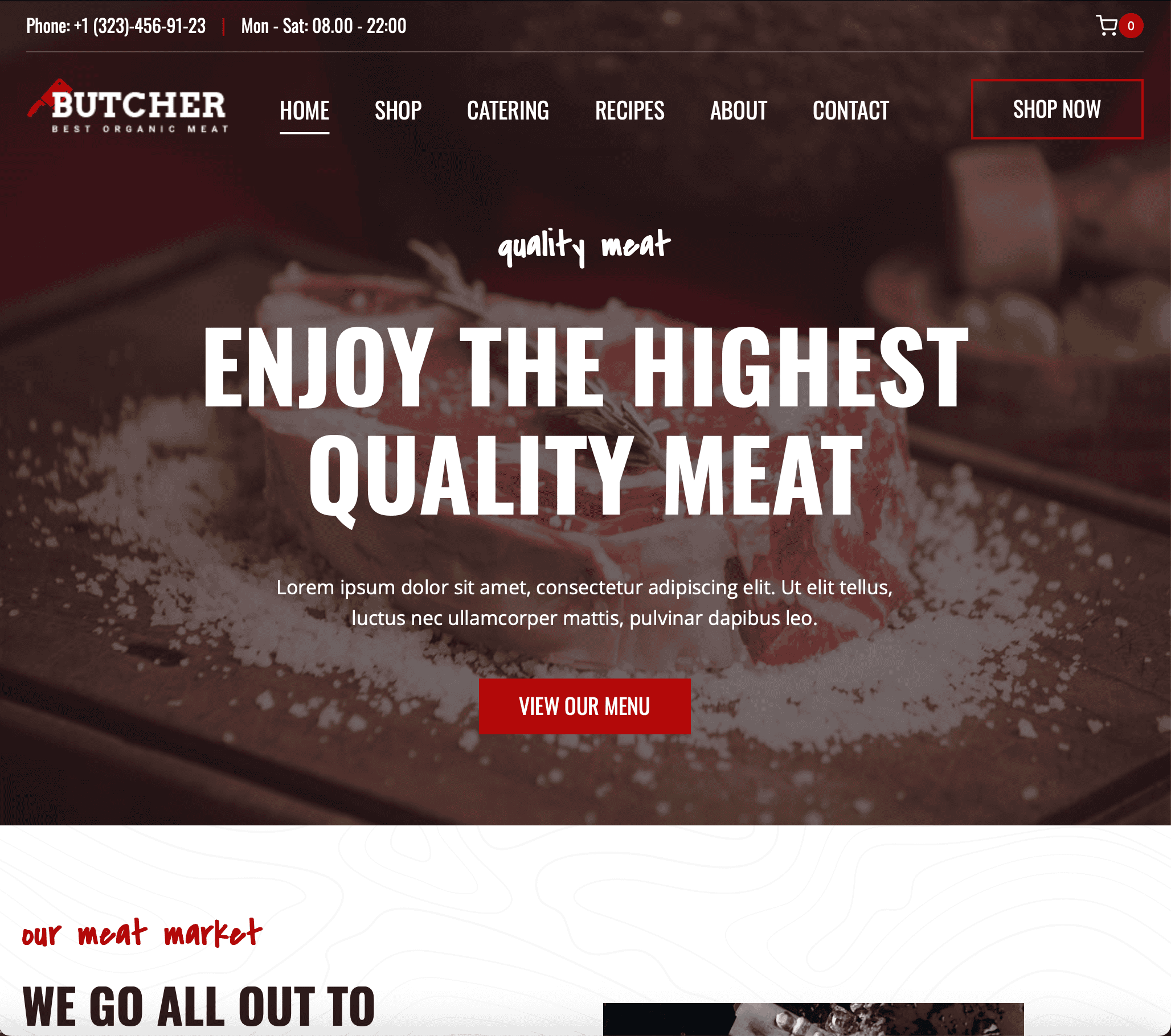 Hospitality website preview